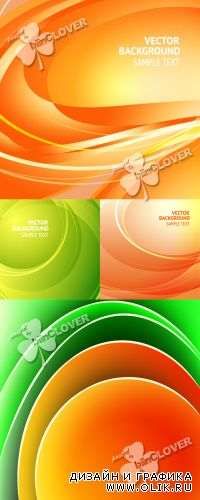 Abstract orange and green background 0398