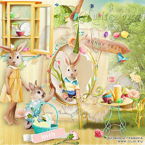 Скрап-набор Bunny Easter Hunting Stories - Сказки Пасхального Кролика