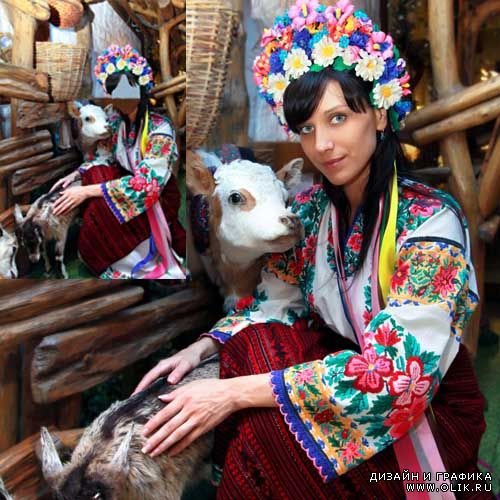 Шаблон для девушек - Украинка в украинском костюме