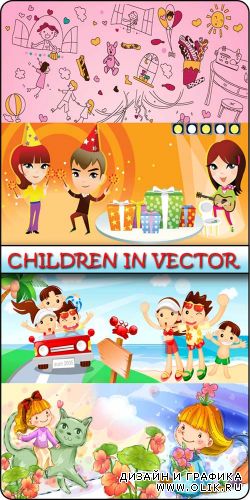 Изображения детей в векторе / Images of children in vector