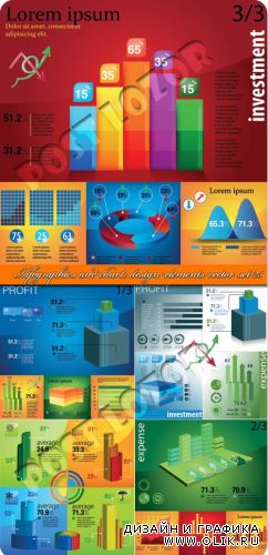 Инфографики и диаграммы часть 25 | Infographics and chart design elements vector set 25