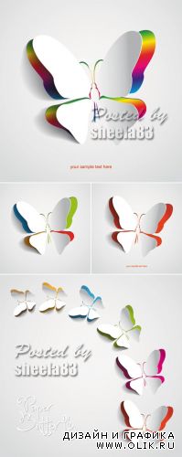 Paper Butterfly Vector