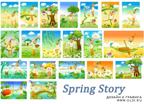 Spring Story Vector