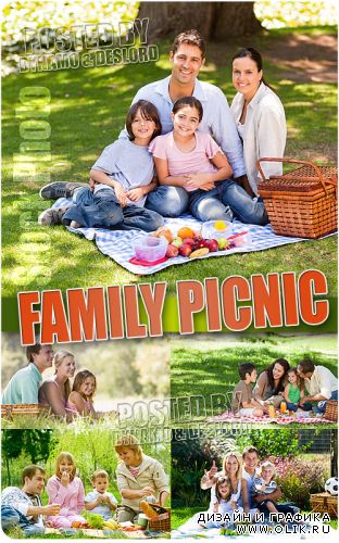 Семейный пикник - Растровый клипарт