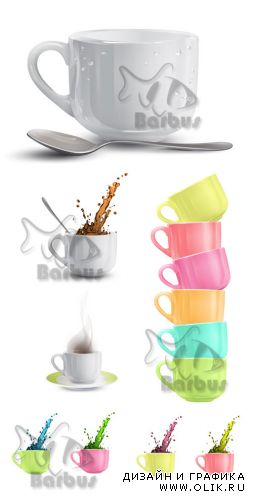 Cup with coffee splashes / Чашка с брызгами кофе