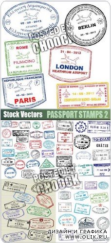 Паспортные штампы 2 - векторный клипарт