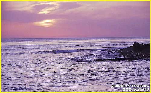 Фоновый футаж - Море на закате солнца