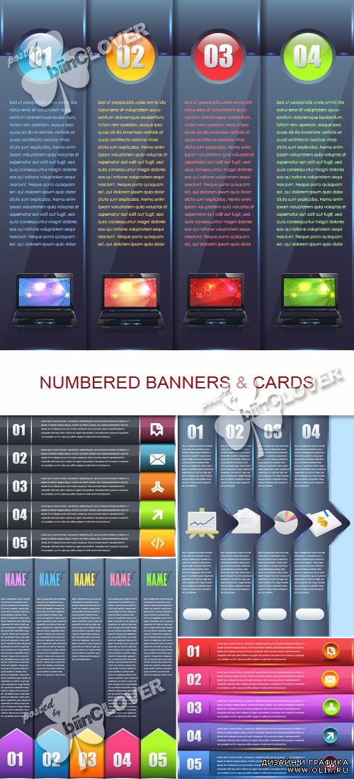 Numbered banners and cards 0417