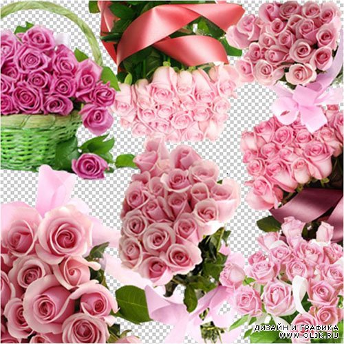 PNG клипарт "Роскошные розовые розы"/ PNG сlipart Pink roses