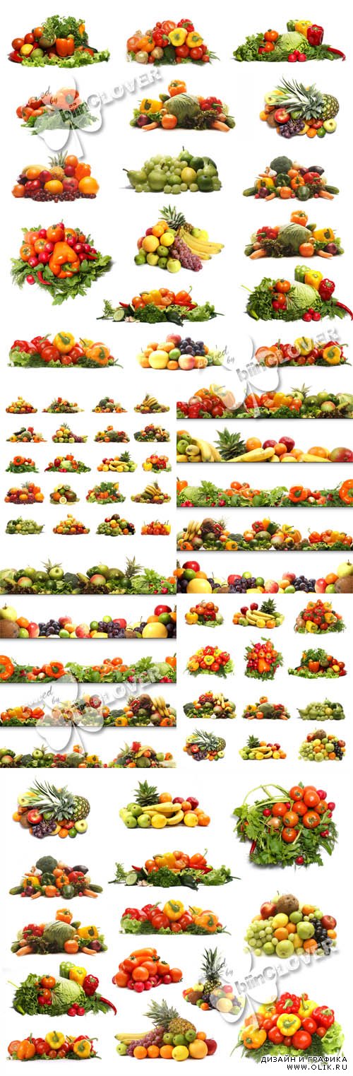 Set of fresh fruits and vegetables 0425