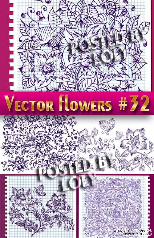 Цветы в векторе #32 - Векторный клипарт