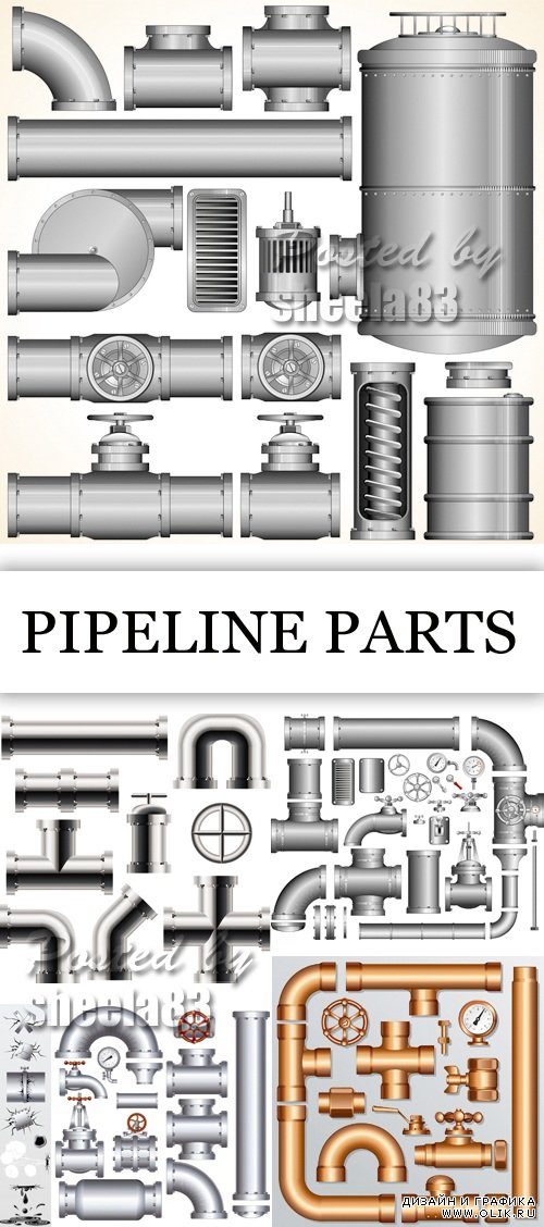 Industrial Pipeline Parts Vector