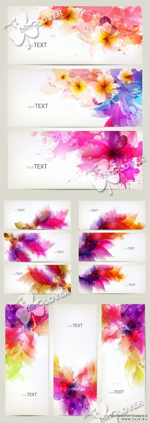 Banners with floral design 0430
