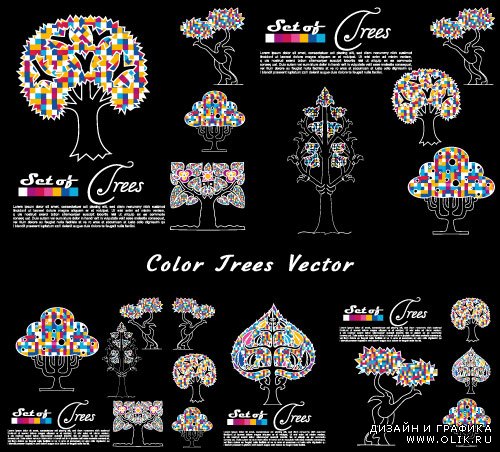 Color trees vector