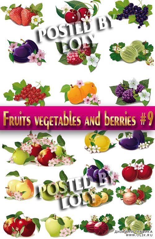 Фрукты, овощи и ягоды #9 - Векторный клипарт