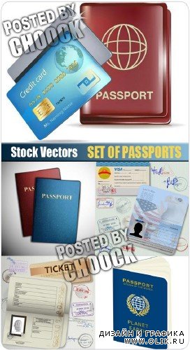 Коллекция паспортов - векторный клипарт