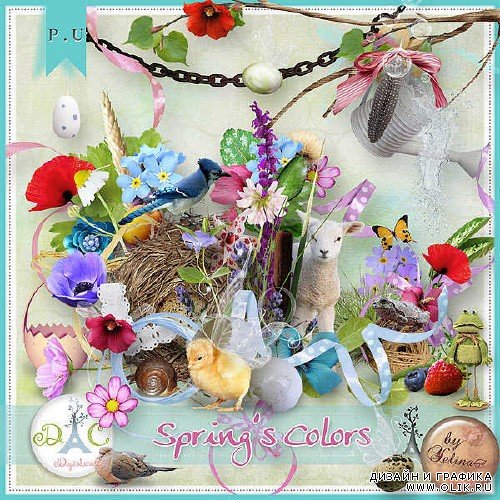 Скрап-комплект - Spring's Colors
