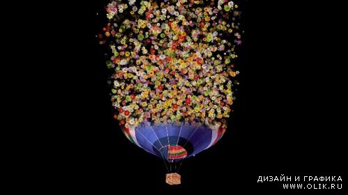 HD футаж Воздушный шар из цветов