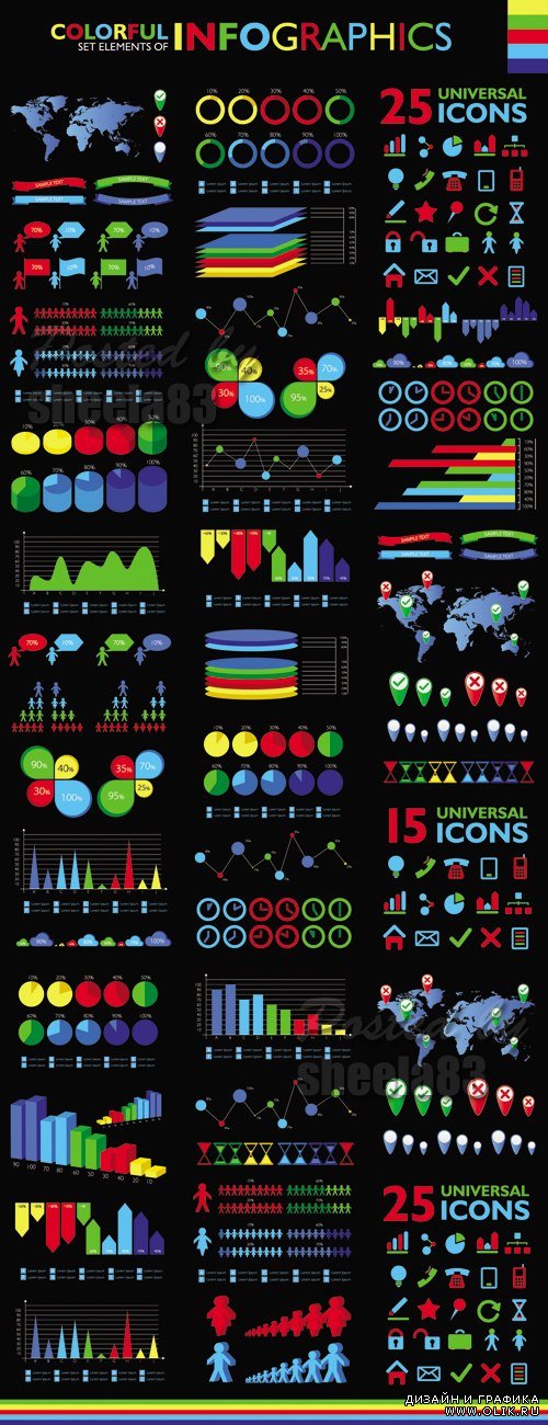 Color Infographic Elements Vector