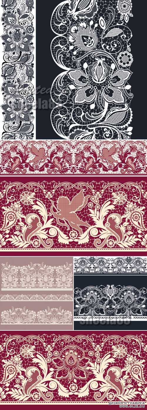 White Lace Backgrounds Vector