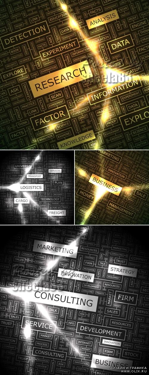 Glowing Advertising Templates Vector