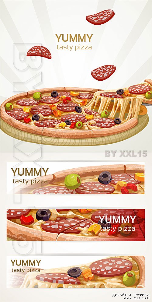 Backgrounds with tasty pizza