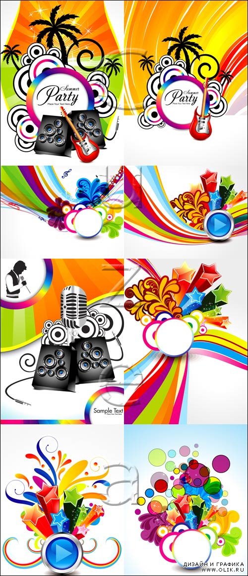 Abstract music backgrounds in vector