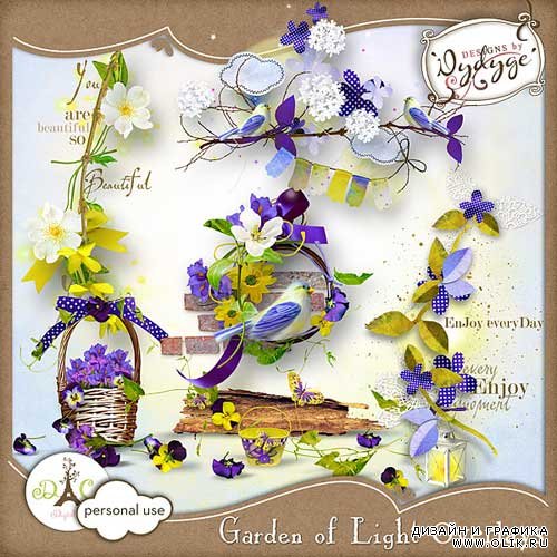 Цветочный скрап-комплект - Светлый сад
