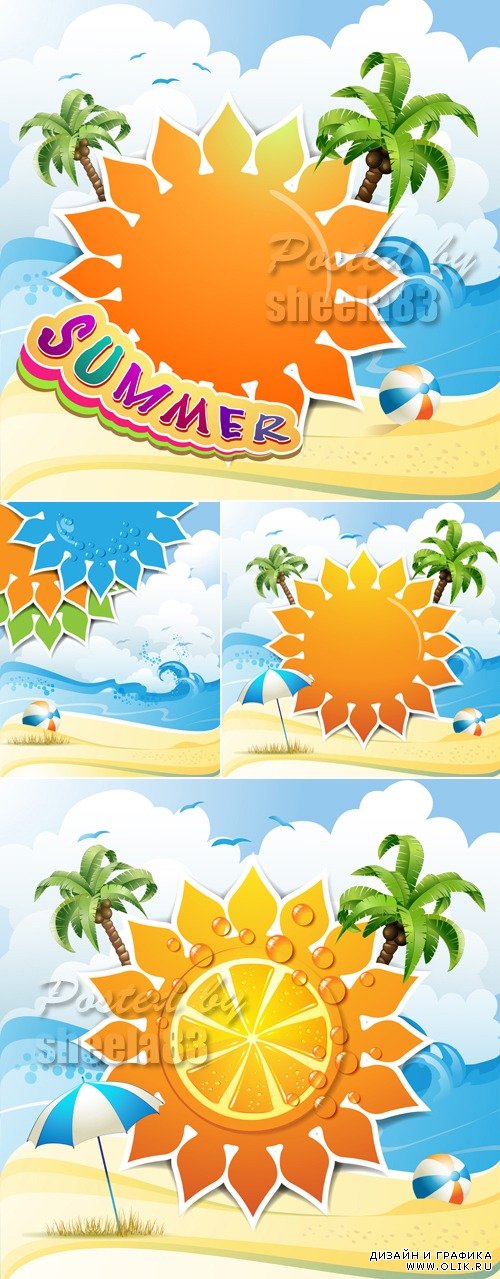 Sunny Summer Backgrounds Vector