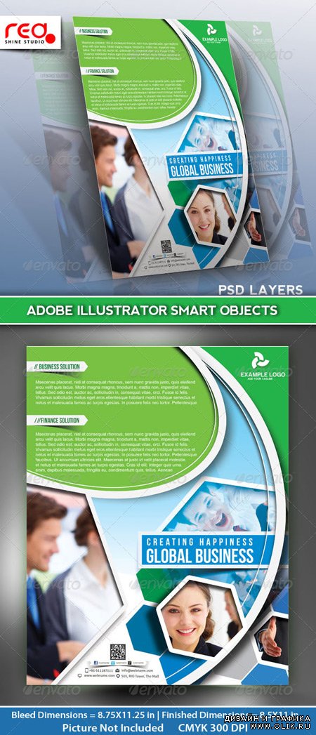 Global Business Flyer Poster Magazine Template 01