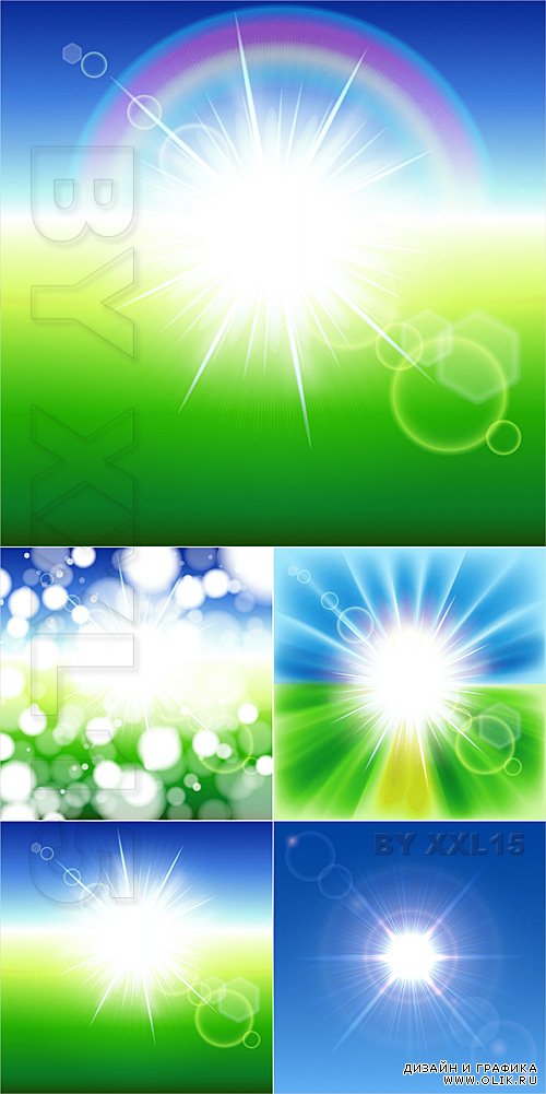 Abstract backgrounds with sunbeams