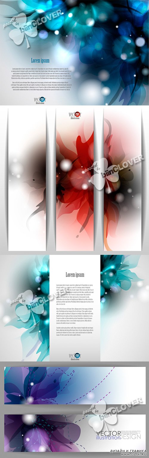 Floral backgrounds and banners 0470