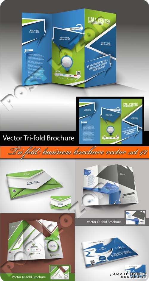 Брошюра из трёх страниц часть 42 | Tri fold business brochure vector set 42