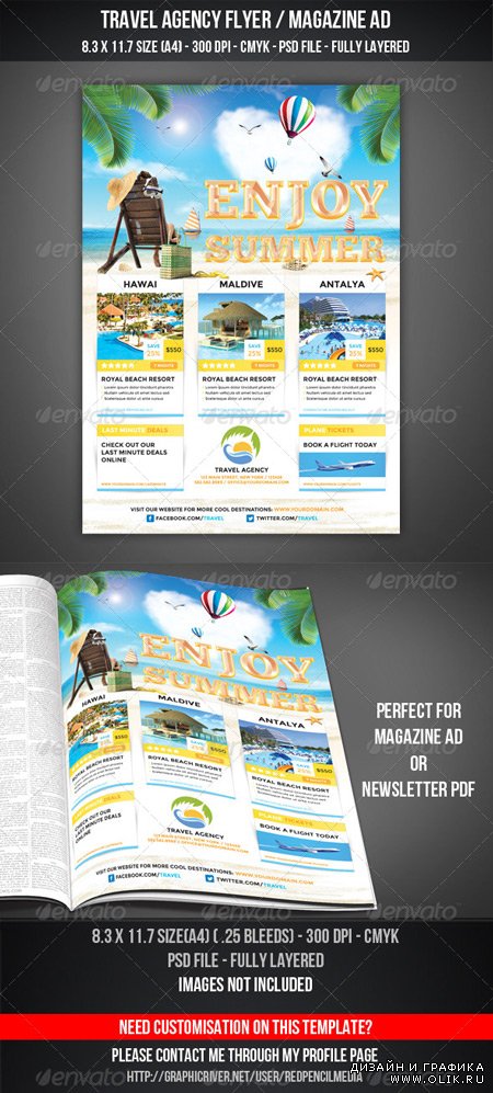 Travel Agency Flyer Magazine Ad