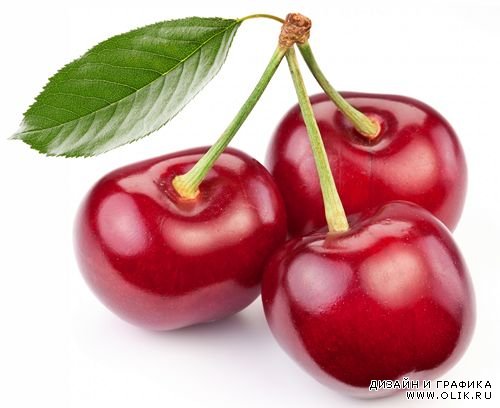 Красная ягода на белом фоне - Малина, Клубника, Вишня, Ассорти (Высокое разрешение)