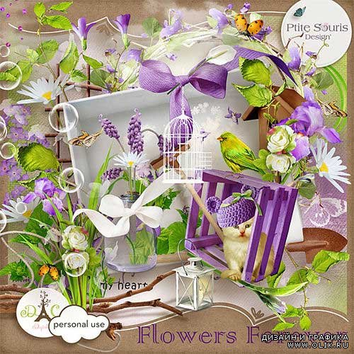 Цветочный скрап-комплект - Бесконечные цветы