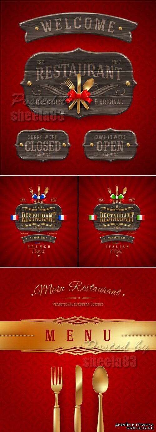 Restaurant Banners & Background Vector