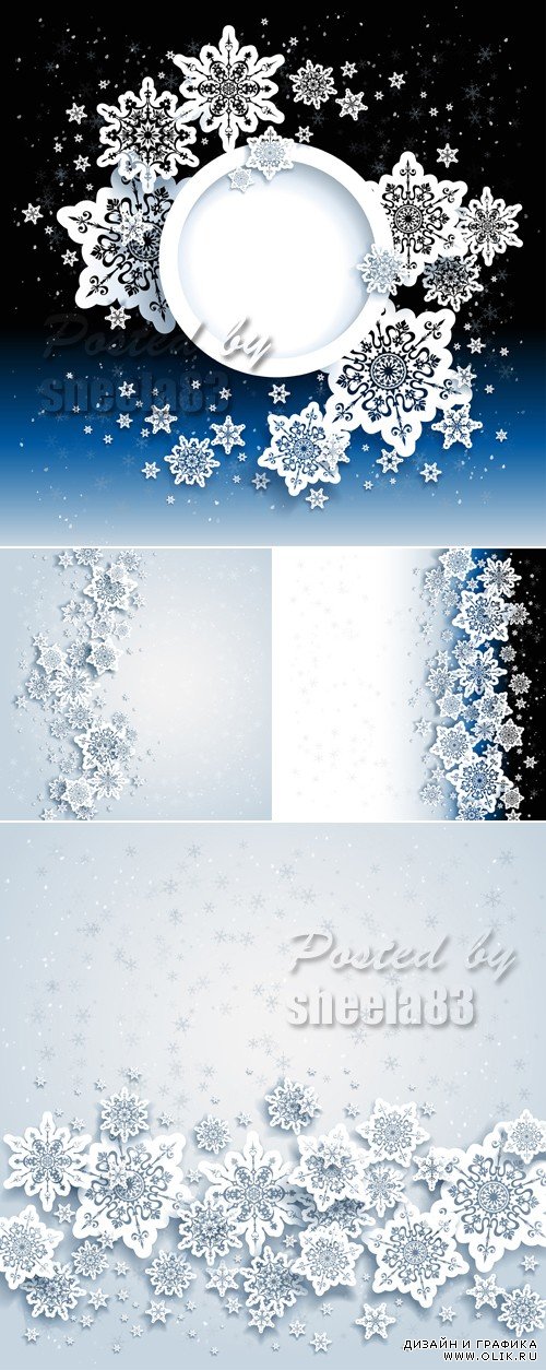 Snowflakes Backgrounds Vector 3
