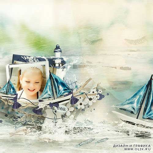 Морской скрап-комплект - Маленькая девочка-морячка