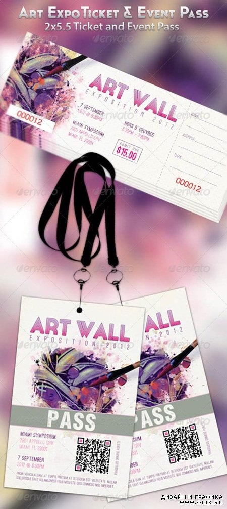 PSD - Art Expo Ticket and Event Pass Template