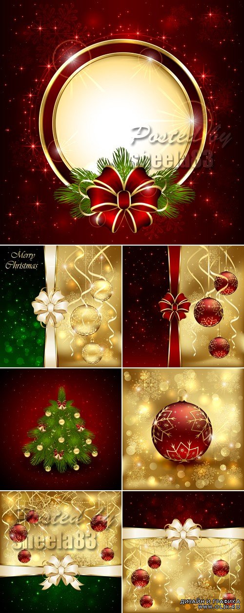 Shine Christmas Backgrounds Vector 2
