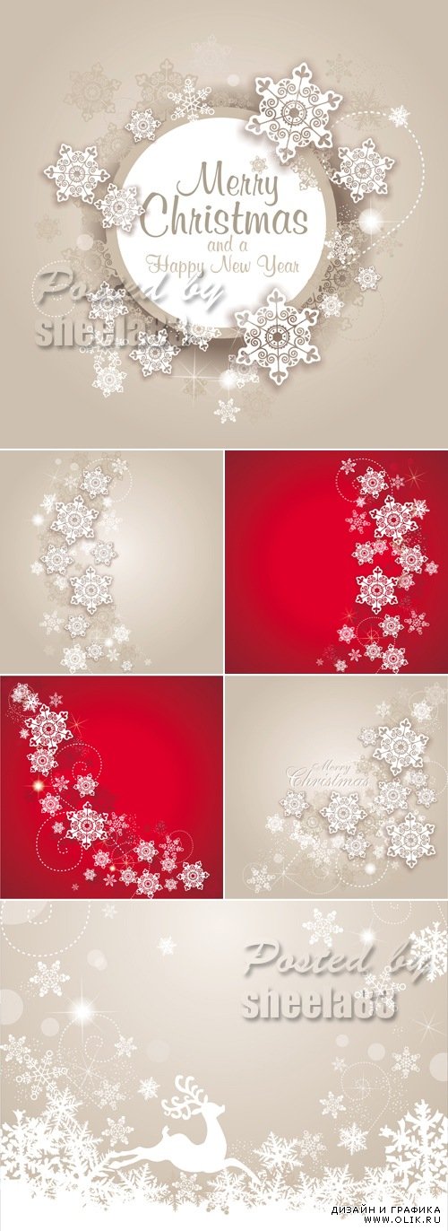 Winter Snowy Backgrounds Vector