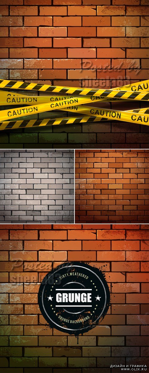 Brick Wall Backgrounds Vector