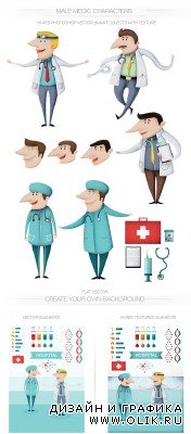 Medic Vector Characters Set