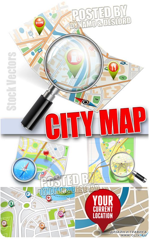 Карта города - Векторный клипарт