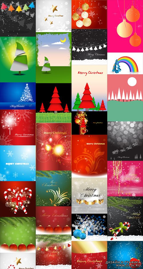 32 Christmas Backgrounds Set