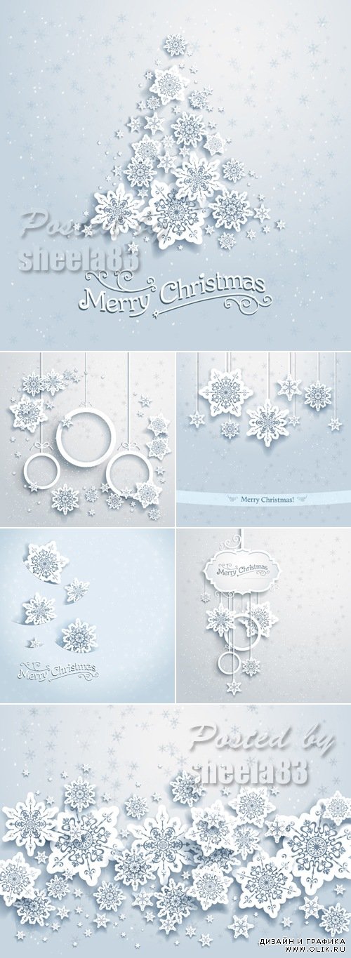 Snowflakes Backgrounds Vector 4