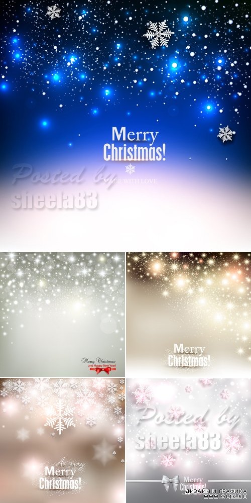 Sparkling Christmas Backgrounds Vector