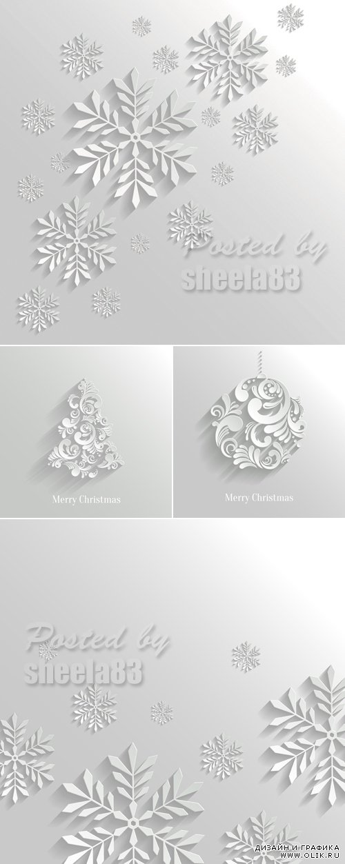 White Christmas Backgrounds Vector