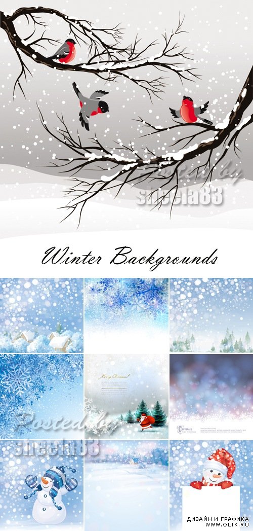 Winter Nature Backgrounds Vector